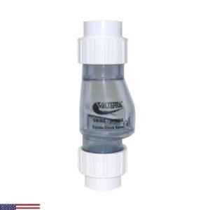 Válvula check en PVC de paleta con resorte con doble unión universal  -  Ø1.5" - transparente - 1/2 libra presión