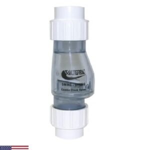 Válvula check en PVC de paleta con resorte con doble unión universal  -  Ø2.0" - transparente - 1/2 libra presión (copia)