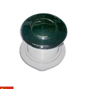 Pulsador neumático de encendido y apagado - redondo - "cero voltios" - plástico cromado