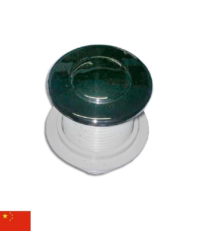 Pulsador neumático de encendido y apagado - redondo - "cero voltios" - plástico cromado