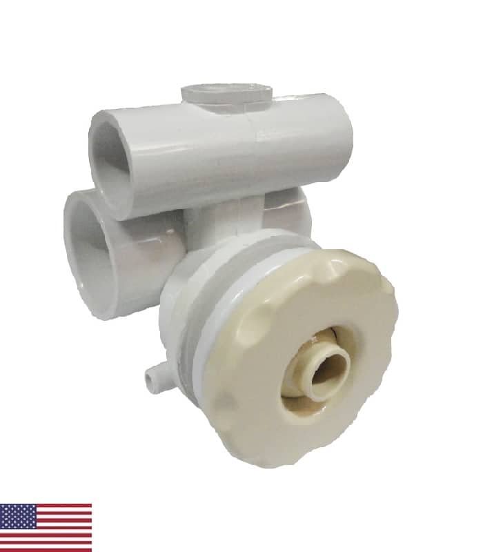 Jet de hidromasaje modelo SCALLOPED plástico bone dirigible ajustable - recto - 1.0" agua × 0.5" aire
