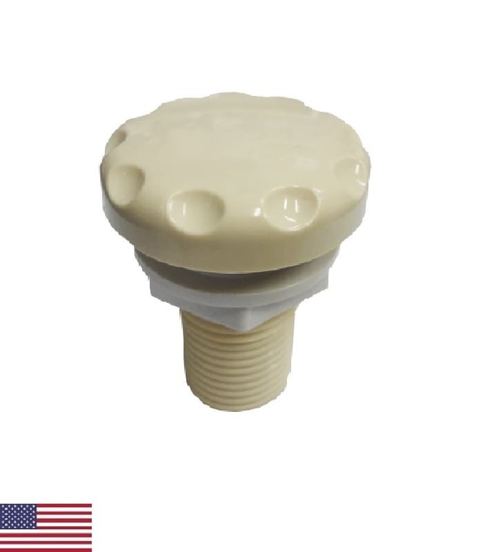 Control de aire modelo SCALLOPED bone - succión superior - Ø 0.5"
