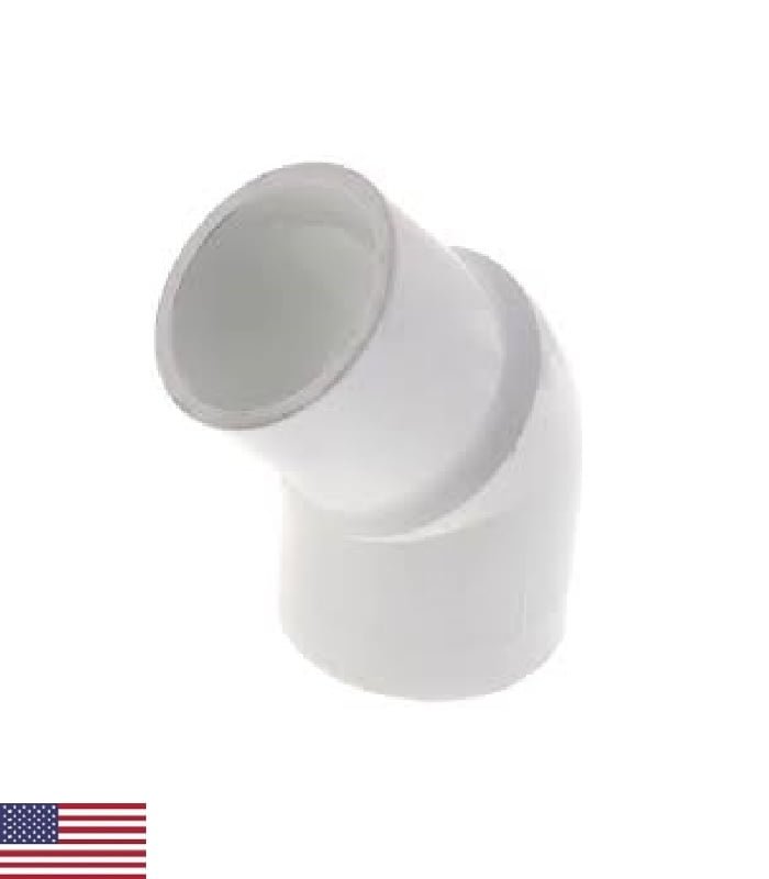 Codo 65° x Ø 1.5" - presión interior × exterior - PVC Schedule 40 - BALBOA - blanco