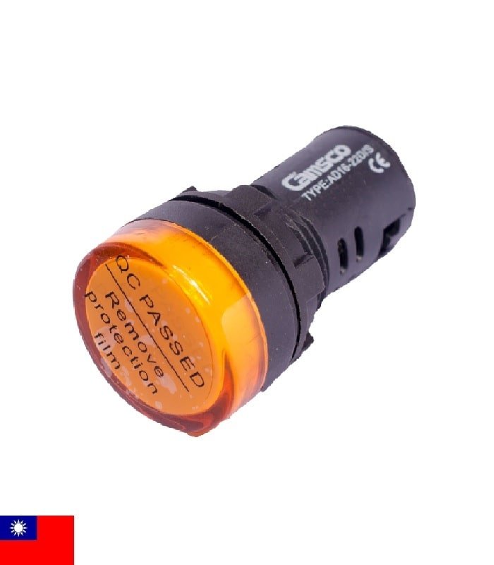 Piloto Luminoso "NARANJA" para tablero con foco LED - 220V