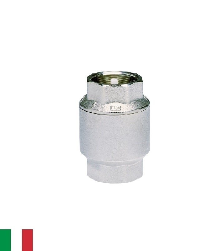 Válvula de retención «check» para agua CIMM 30 – de resorte en latón – Ø 0.75″ rosca interior - PN20~300psi – temp: -10° a 110°C – empaque NBR (caucho de nitrilo)