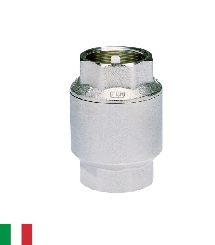 Válvula de retención «check» para agua CIMM 30 – de resorte en latón – Ø 1.25″ rosca interior - PN20~300psi – temp: -10° a 110°C – empaque NBR (caucho de nitrilo)