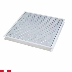 Marco y rejilla perforada en acero inoxidable 304SS - 750mm × 750mm × 50mm