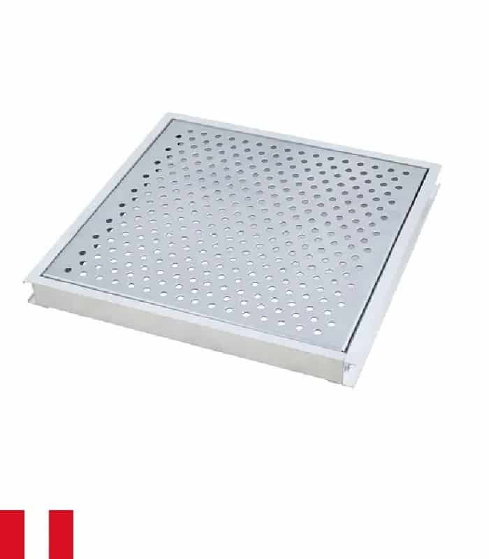 Marco y rejilla perforada en acero inoxidable 304SS - 750mm × 750mm × 50mm